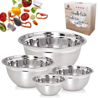 Kinghoff KH-2059 — komplet 4 stalowych misek, 18, 20, 24 i 26 cm