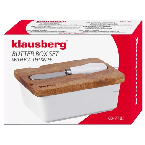 Klausberg KB-7785 - komplet maselniczka z pokrywką i nożykiem, biały