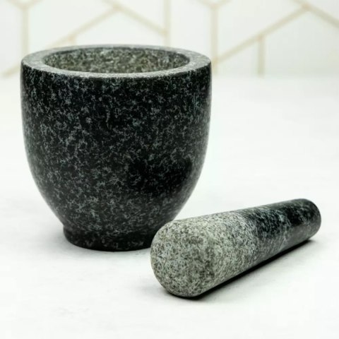 KINGHOFF KH-1680 — granitowy moździerz z tłuczkiem, 12 cm