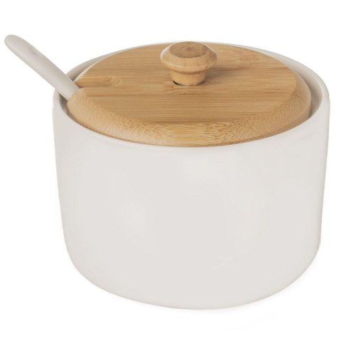 ORION WHITE LINE 126714 - porcelanowa cukiernica z łyżeczką