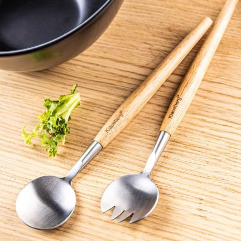 KLAUSBERG KB-7786 - czarna porcelanowa misa z 2 łyżkami