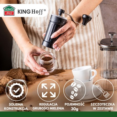 KINGHOFF KH-2002 — ręczny młynek do kawy z ceramicznymi żarnami
