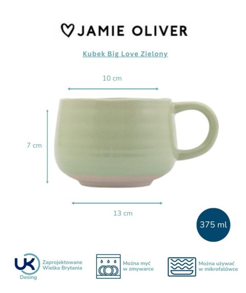 Jamie Oliver Big Love — kubek kamionkowy 375 ml, zielony