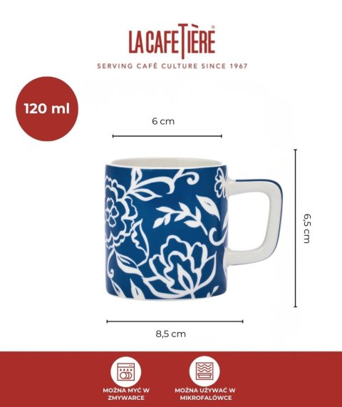 La Cafetière Ceramiczna filiżanka do espresso Blu Fiorato 120 ml