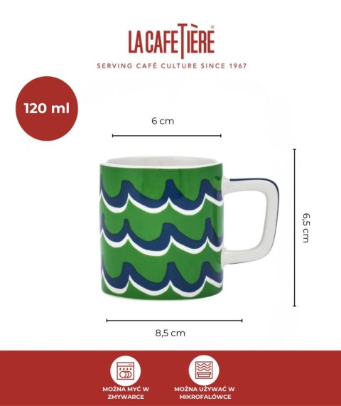La Cafetière Ceramiczna filiżanka do espresso Cyan Tides, Zielona, 120 ml