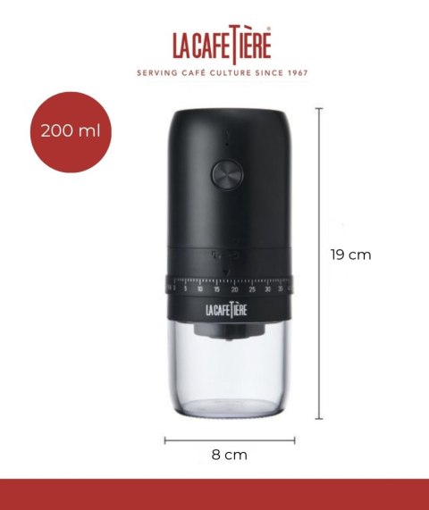 La Cafetière Elektryczny Młynek do Kawy z Ceramicznymi Żarnami, 200 ml