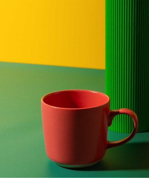 La Cafetière Kubek Ceramiczny Czerwony 350 ml