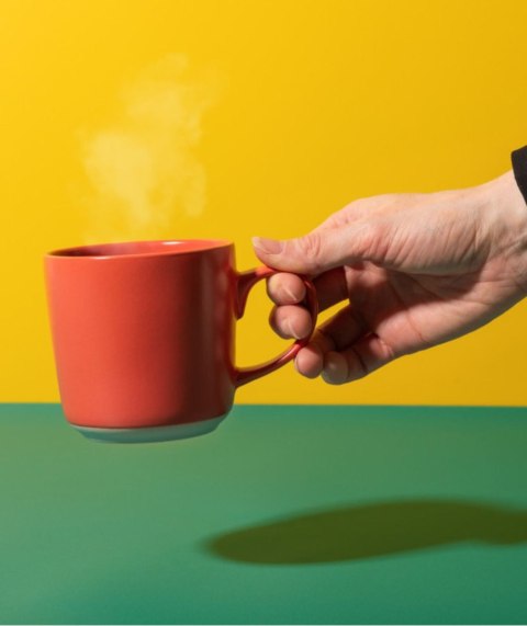 La Cafetière Kubek Ceramiczny Czerwony 350 ml
