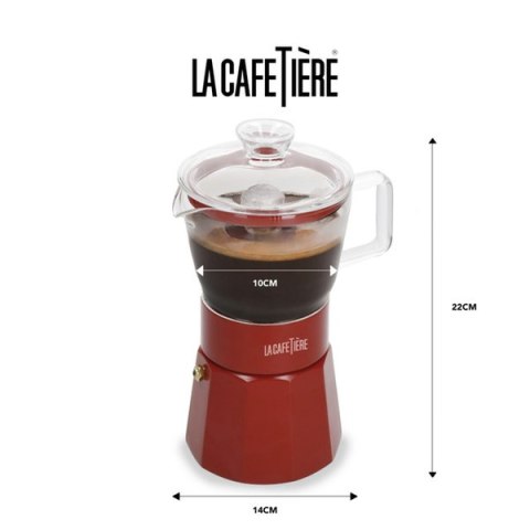 La Cafetiere Szklana Kawiarka Verona Czerwona, 290 ml