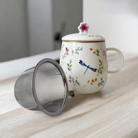 Easy Life Magiczny Ogród Ważka — komplet: kubek 450 ml, pokrywka i zaparzacz