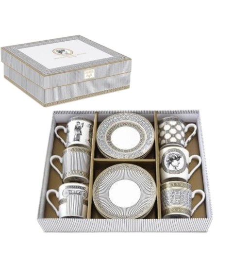 Easy Life Palladium – 6 filiżanek porcelanowych ze spodkami, 100 ml