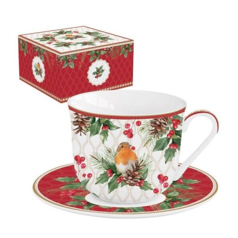 Easy Life Rudzik — filiżanka porcelanowa ze spodkiem 400 ml