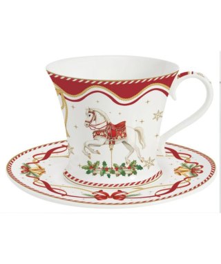 Easy Life Świąteczne opowieści — filiżanka porcelanowa ze spodkiem 200 ml