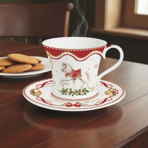 Easy Life Świąteczne opowieści — filiżanka porcelanowa ze spodkiem 200 ml