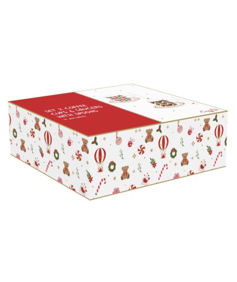 Easy Life Christmas Twist — 2 filiżanki espresso ze spodkami i łyżeczkami, 100 ml