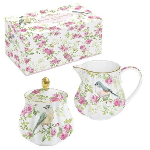 Easy Life Wiosna — komplet: cukiernica i mlecznik z porcelany