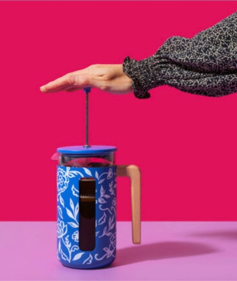 Zaparzacz do Kawy Typu French Press La Cafetière Pisa na 8 filiżanek, Blu Fiorato