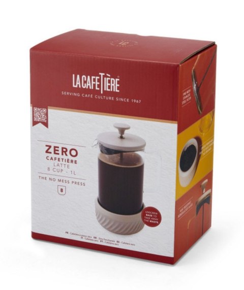 Zaparzacz do Kawy Typu French Press La Cafetiere Zero, kolor Kremowy, 1 litr