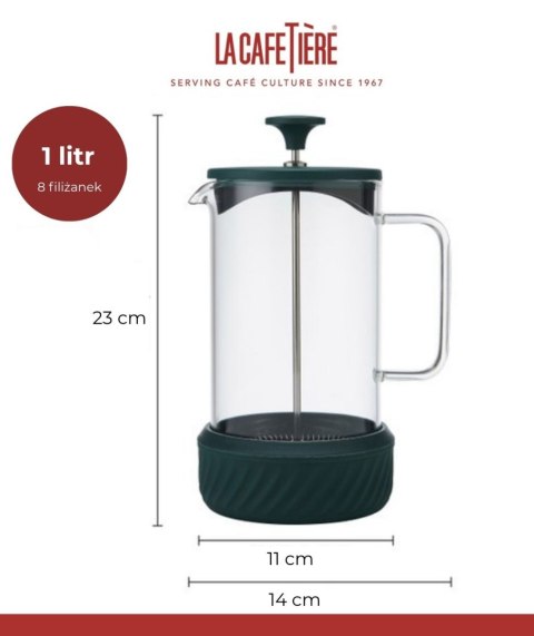 Zaparzacz do Kawy Typu French Press La Cafetiere Zero, kolor Zielony, 1 litr