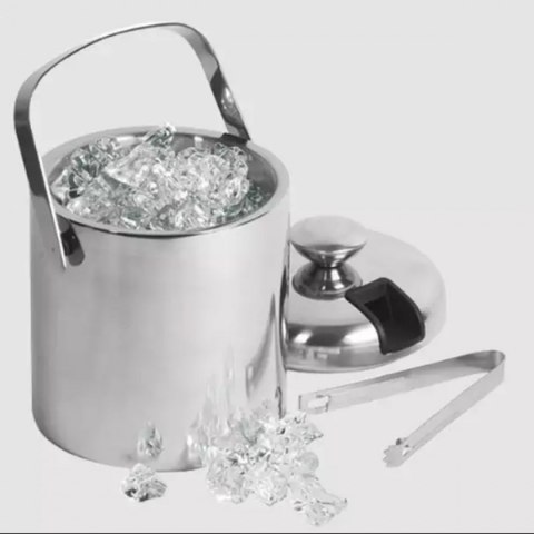 KLAUSBERG KB-7579 — stalowe wiaderko do lodu 1,3 l ze szczypcami