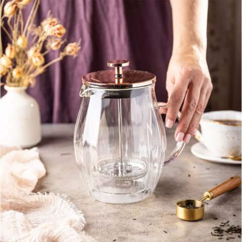 Klausberg KB-7722 — termiczny zaparzacz tłokowy 600 ml, różowe złoto