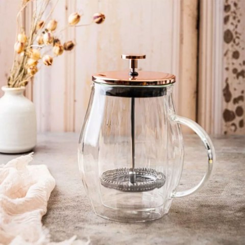 Klausberg KB-7722 — termiczny zaparzacz tłokowy 600 ml, różowe złoto