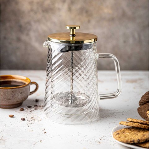 KLAUSBERG KB-7766 – dwuścienny french press z pokrywą w kolorze różowego złota, 600 ml