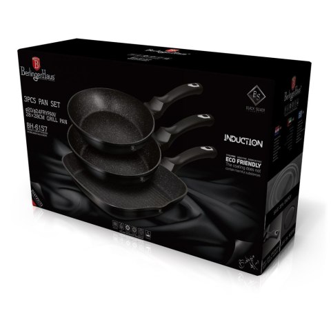 Berlinger Haus BH-6157 Black Silver — komplet 3 patelni