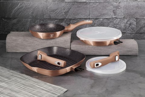 Berlinger Haus BH-7038 Rose Gold — 3 patelnie i pokrywki Smart Lid