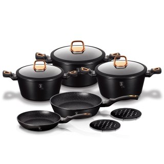 Berlinger Haus BH-1645 BLACK ROSE – zestaw garnków i patelni, 10 elementów