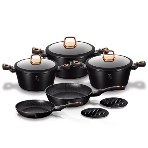 Berlinger Haus BH-1645 BLACK ROSE – zestaw garnków i patelni, 10 elementów