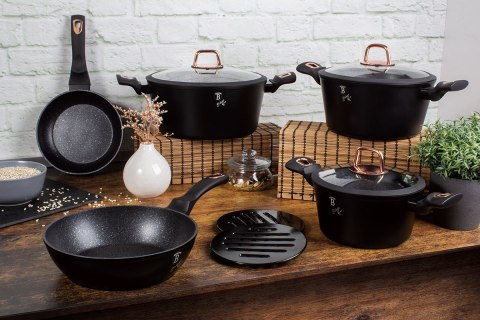 Berlinger Haus BH-1645 BLACK ROSE – zestaw garnków i patelni, 10 elementów