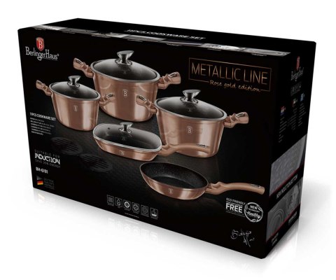 Berlinger Haus BH-6191 ROSE GOLD – zestaw garnków i patelni
