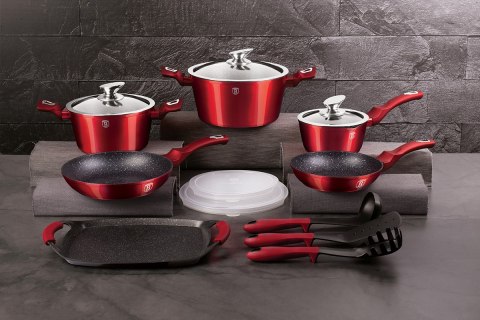 Berlinger Haus BH-6781 BURGUNDY METALLIC – zestaw garnków i patelni