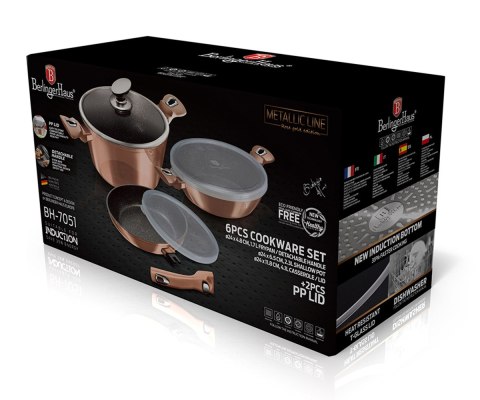 Berlinger Haus BH-7051 ROSE GOLD – zestaw garnków i patelni