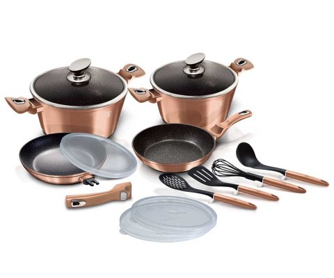 Berlinger Haus BH-7058 ROSE GOLD — zestaw garnków i patelni, 13 elementów