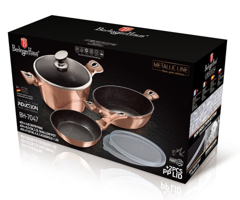 Berlinger Haus BH-7047 ROSE GOLD — zestaw garnków i patelni z pokrywkami
