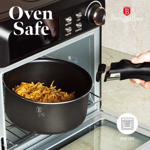 Berlinger Haus BH-8256 ANTRACITE – zestaw garnków i patelni z odpinanym uchwytem, 9 elementów