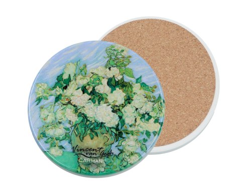 CARMANI van Gogh Róże w wazonie — podkładka ceramiczna 10,8 cm