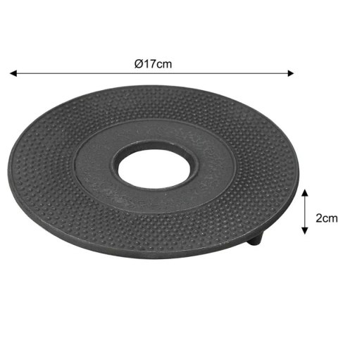 KINGHOFF KH-1848 — żeliwna podstawka pod czajniczek lub garnek, 17 cm