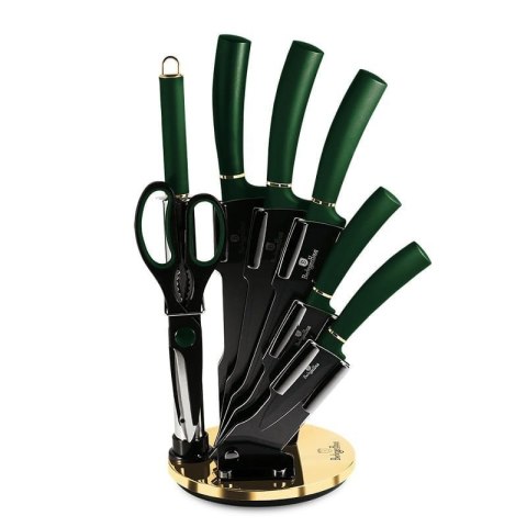 Berlinger Haus BH-2563 EMERALD — zestaw noży z nożyczkami i ostrzałką, 8 elementów