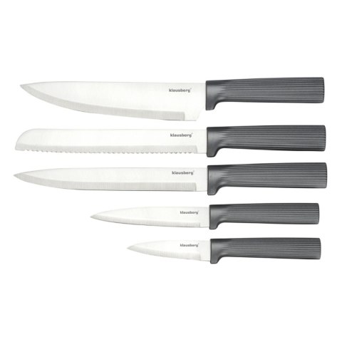 KLAUSBERG KB-7982 — komplet 5 noży w bloku z drewnem akacjowym