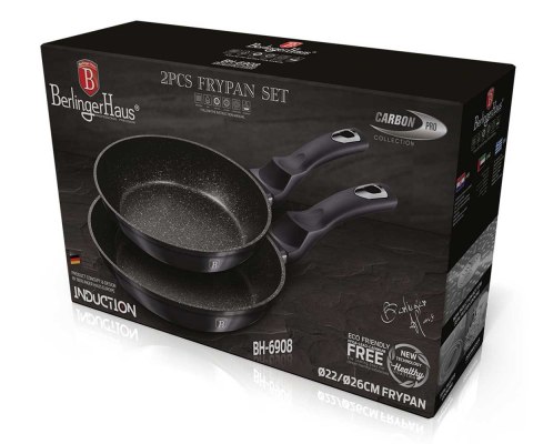 Berlinger Haus BH-6908 CARBON PRO — zestaw 2 patelni, 22 i 26 cm