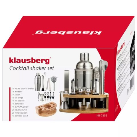 Klausberg KB-7655 — zestaw barmański ze stojakiem, 12 elementów