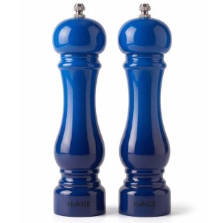 HAGE BLUE – zestaw 2 ręcznych młynków do soli i pieprzu, 22 cm