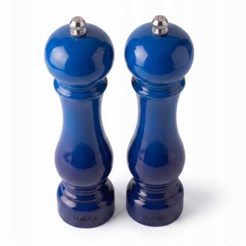 HAGE BLUE – zestaw 2 ręcznych młynków do soli i pieprzu, 22 cm