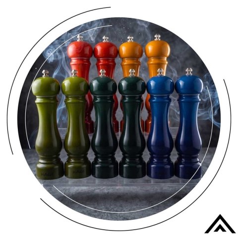 HAGE BLUE – zestaw 2 ręcznych młynków do soli i pieprzu, 22 cm