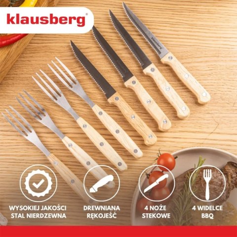 KLAUSBERG KB-7976 - komplet sztućców do steków, 8 elementów