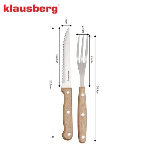 KLAUSBERG KB-7976 - komplet sztućców do steków, 8 elementów