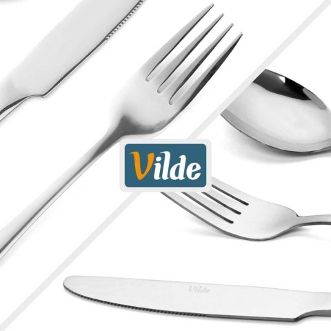 Vilde 139556 — komplet sztućców dla 4 osób, 16 elementów, srebrny połysk